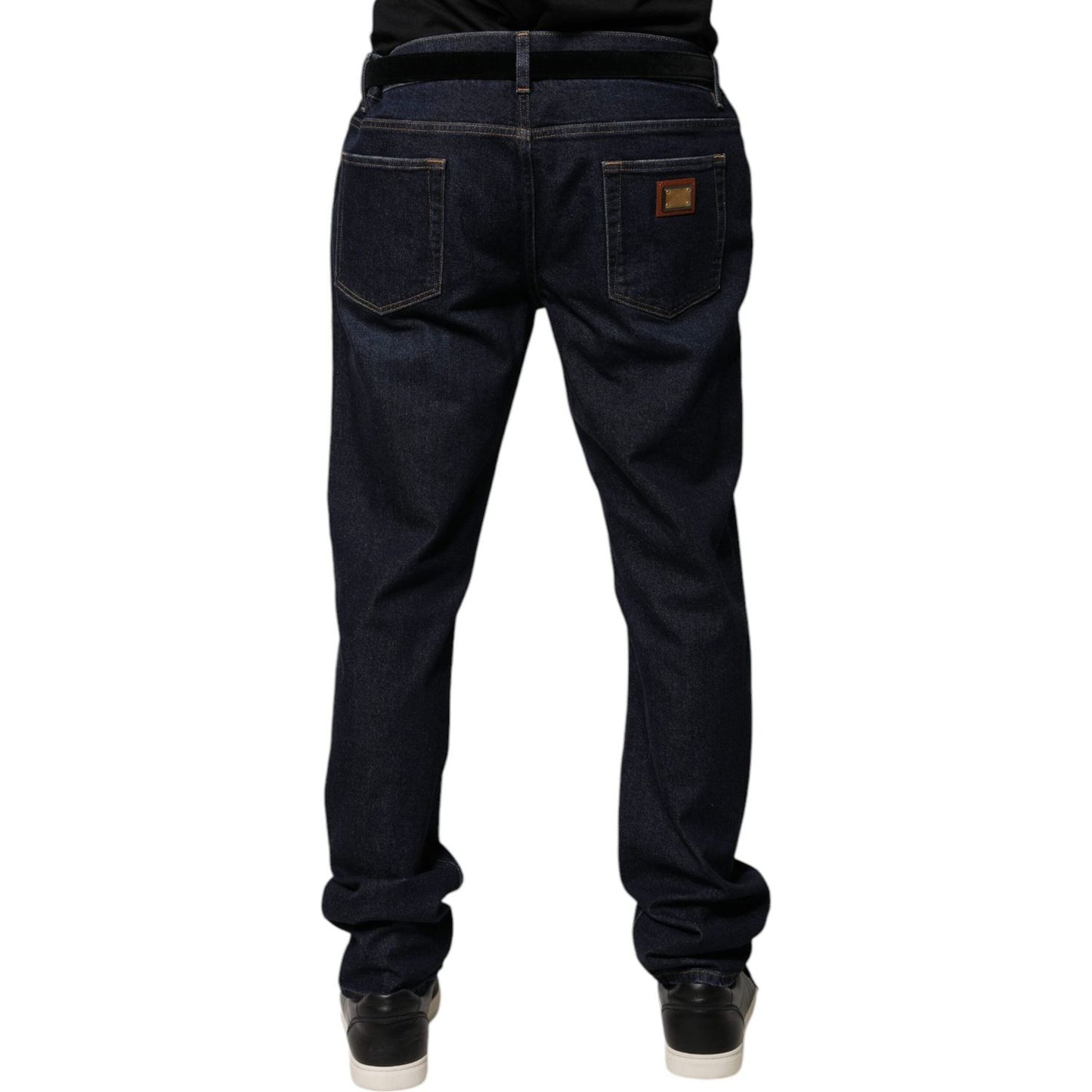 Dolce & Gabbana Dark Blue Cotton Skinny Denim Jeans