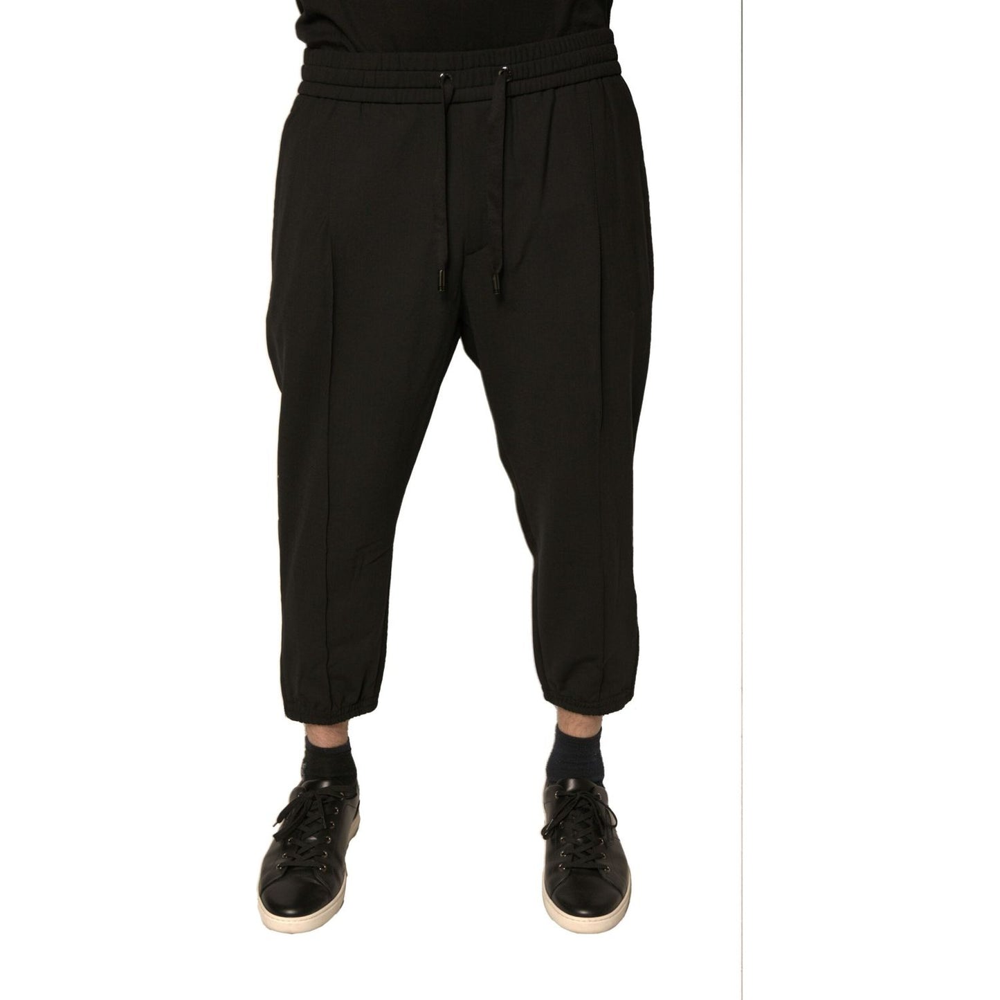 Dolce & Gabbana Black Wool Jogger Jogging Pants