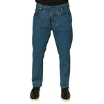 Dolce & Gabbana Blue Logo Cotton Stretch Skinny Denim Jeans
