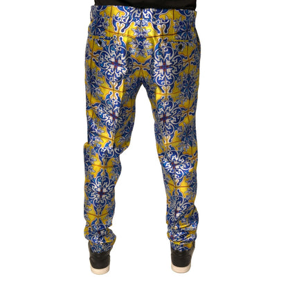 Dolce & Gabbana Multicolor MajolicaSilk Skinny Pants