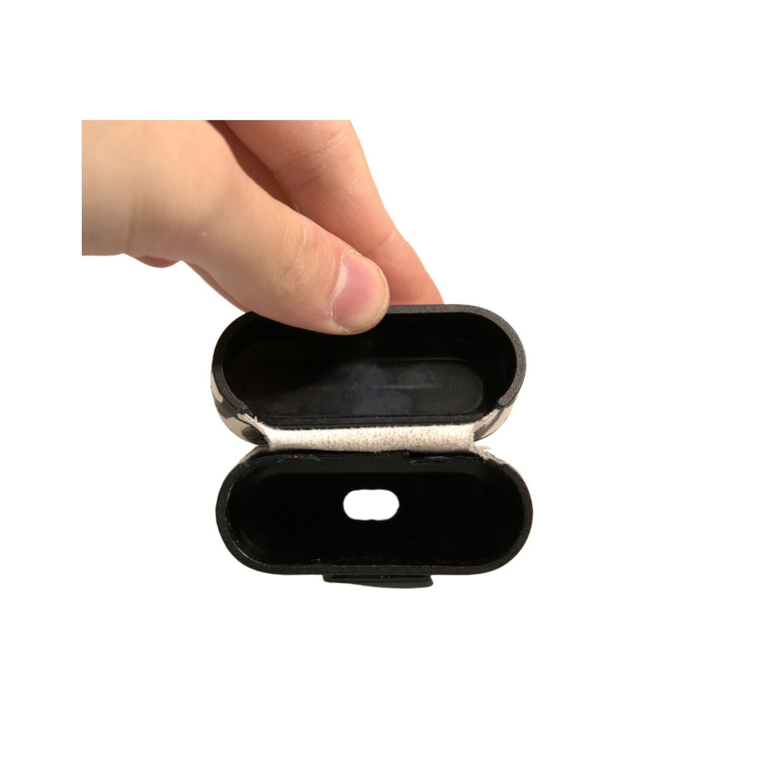 Dolce & Gabbana Black White Leather Scribble Embossed Logo Airpods Case