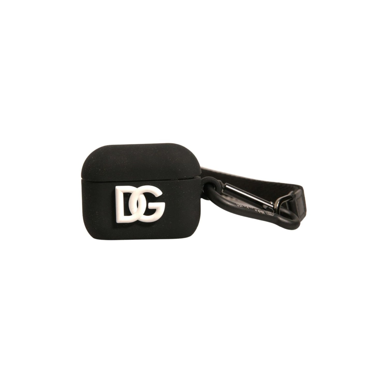 Dolce & Gabbana Black Silicone Rubber Logo Embossed Airpods Case