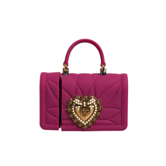 Dolce & Gabbana Pink Silicone Devotion Heart Cover Hand Bag Airpod Case SMY10600