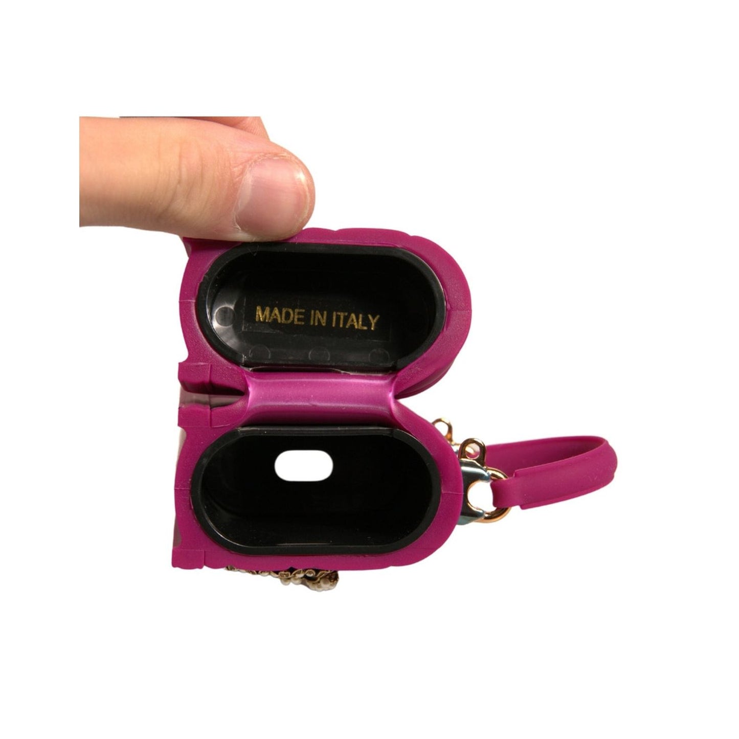 Dolce & Gabbana Pink Silicone Devotion Heart Cover Hand Bag Airpod Case SMY10600