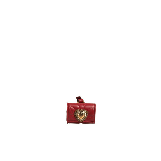 Dolce & Gabbana Black Leather Devotion Heart Strap Airpod Case SMY10564