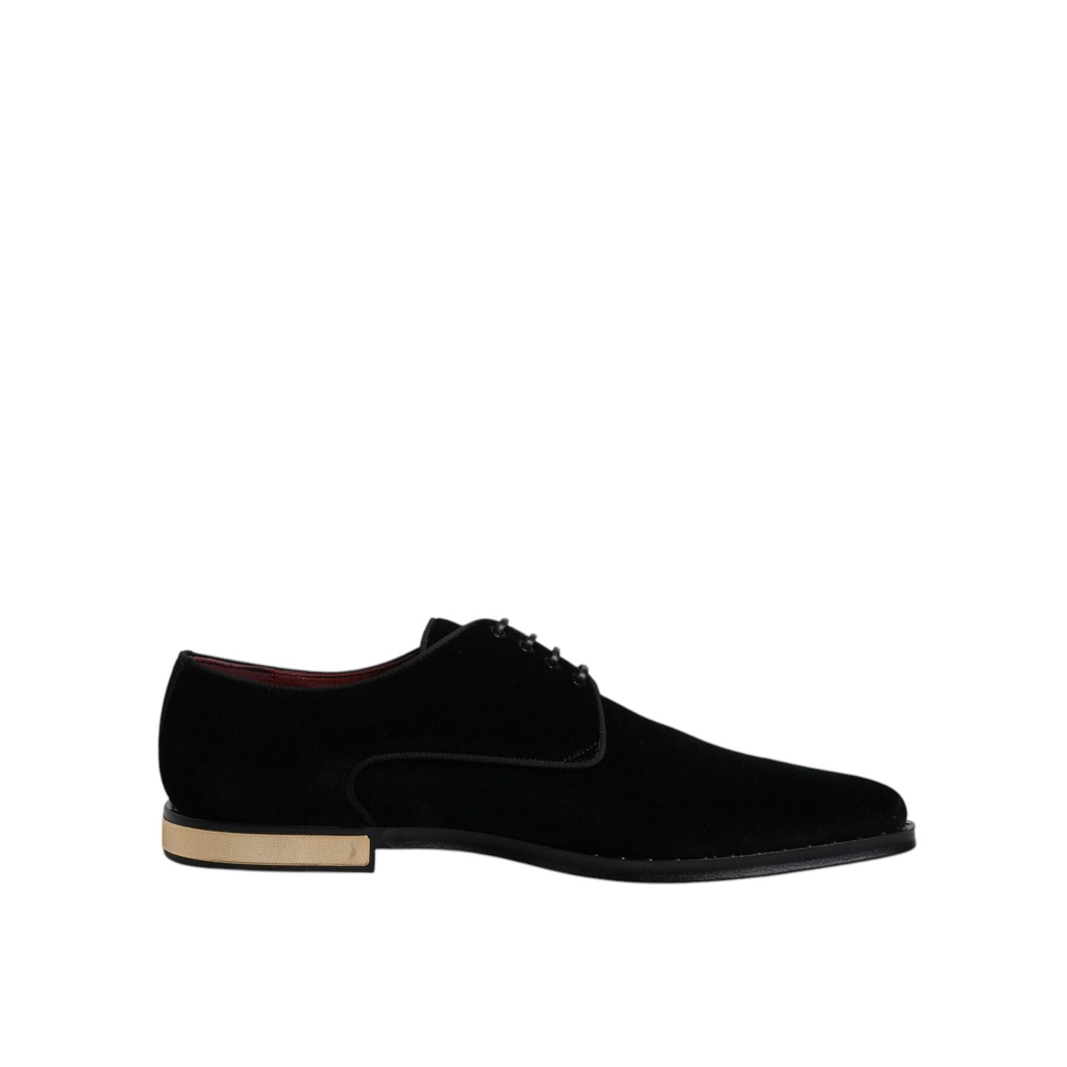 Dolce & Gabbana Black Velvet Cotton Lace Up Derby Shoes