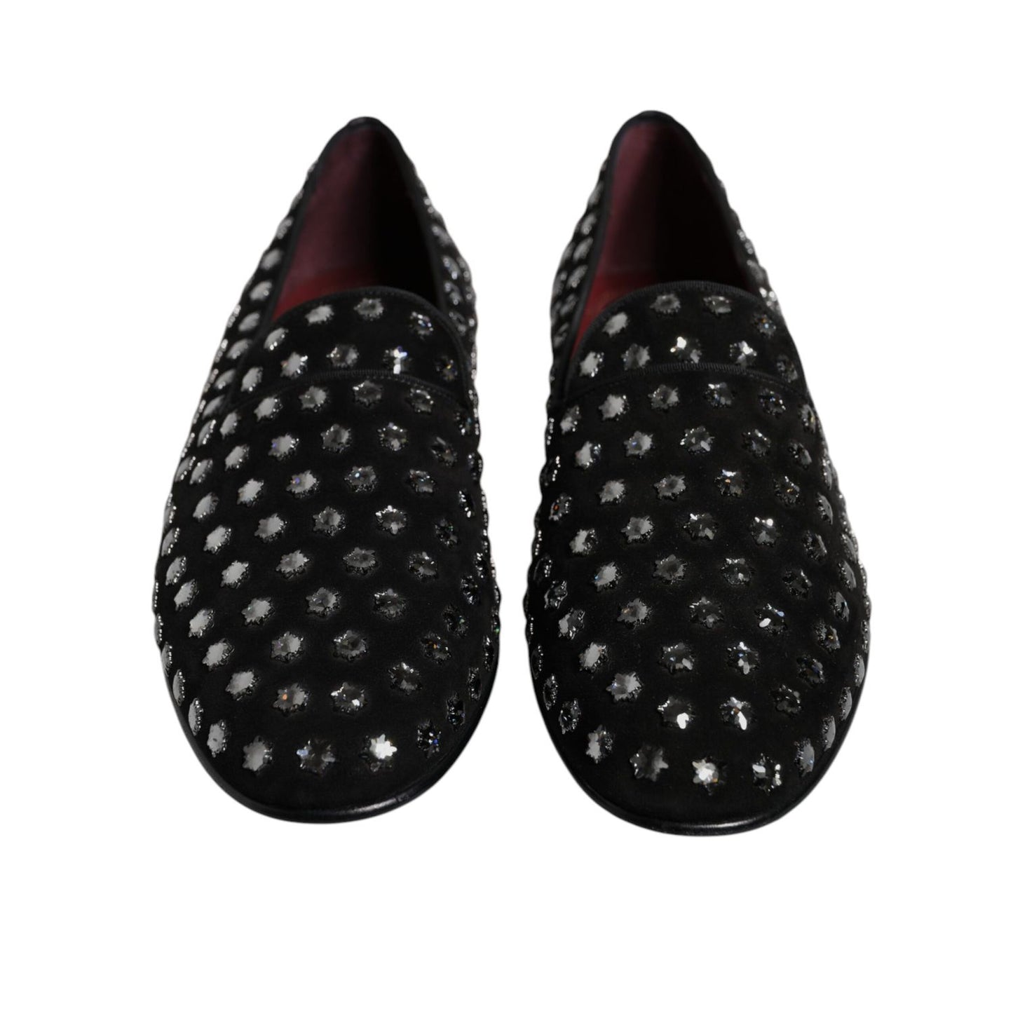 Dolce & Gabbana Black Crystal Embellished Loafers Dress Shoes