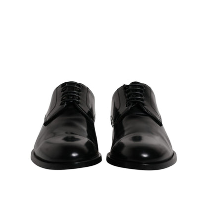 Dolce & Gabbana Black Calfskin Leather Derby Lace Up Formal Dress Shoes