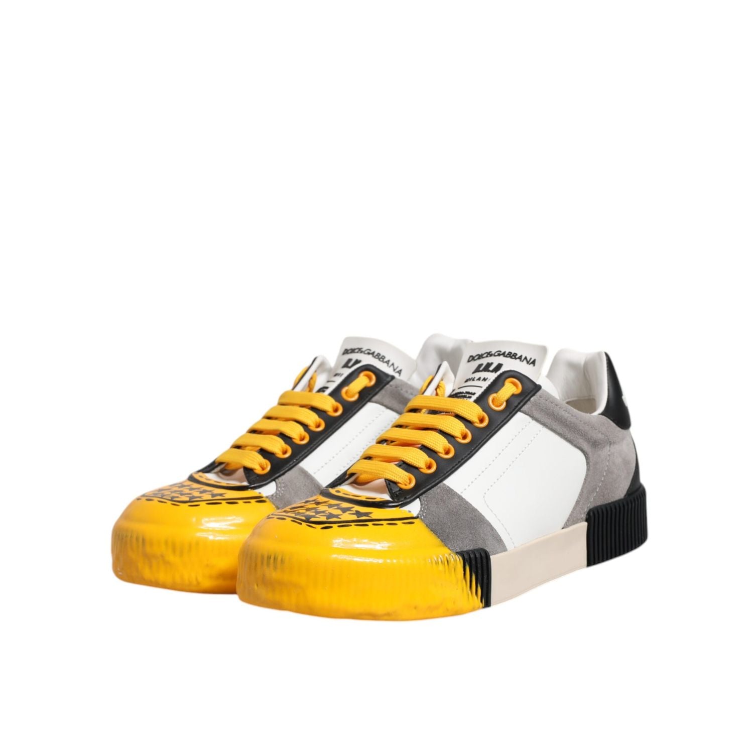 Dolce & Gabbana Multicolor Leather DNA Low Top Sneakers Shoes