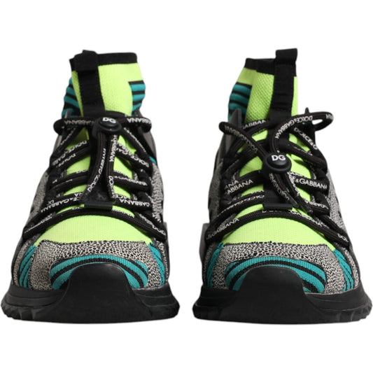 Dolce & Gabbana Multicolor Sorrento Logo Sneakers Socks Shoes
