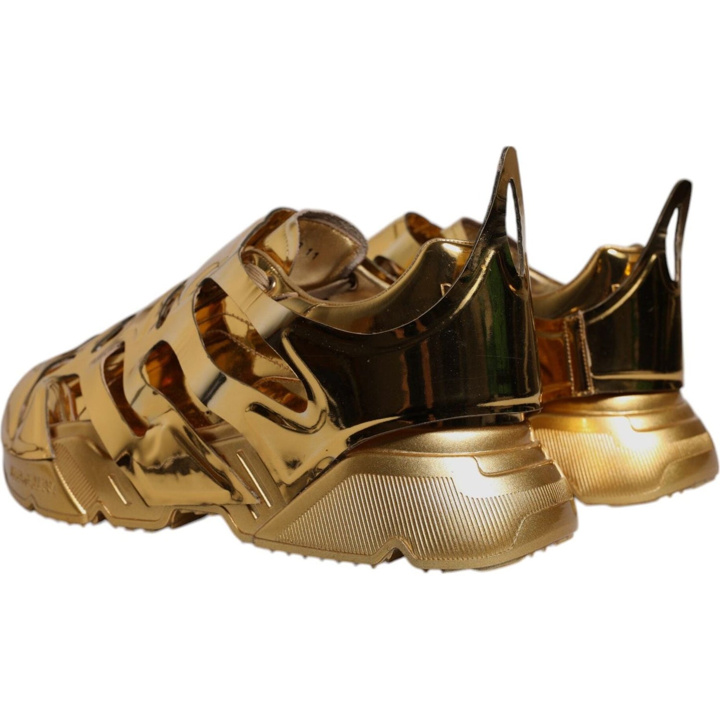 Dolce & Gabbana Gold Daymaster Leather Low Top Sneakers Shoes MV6709-45