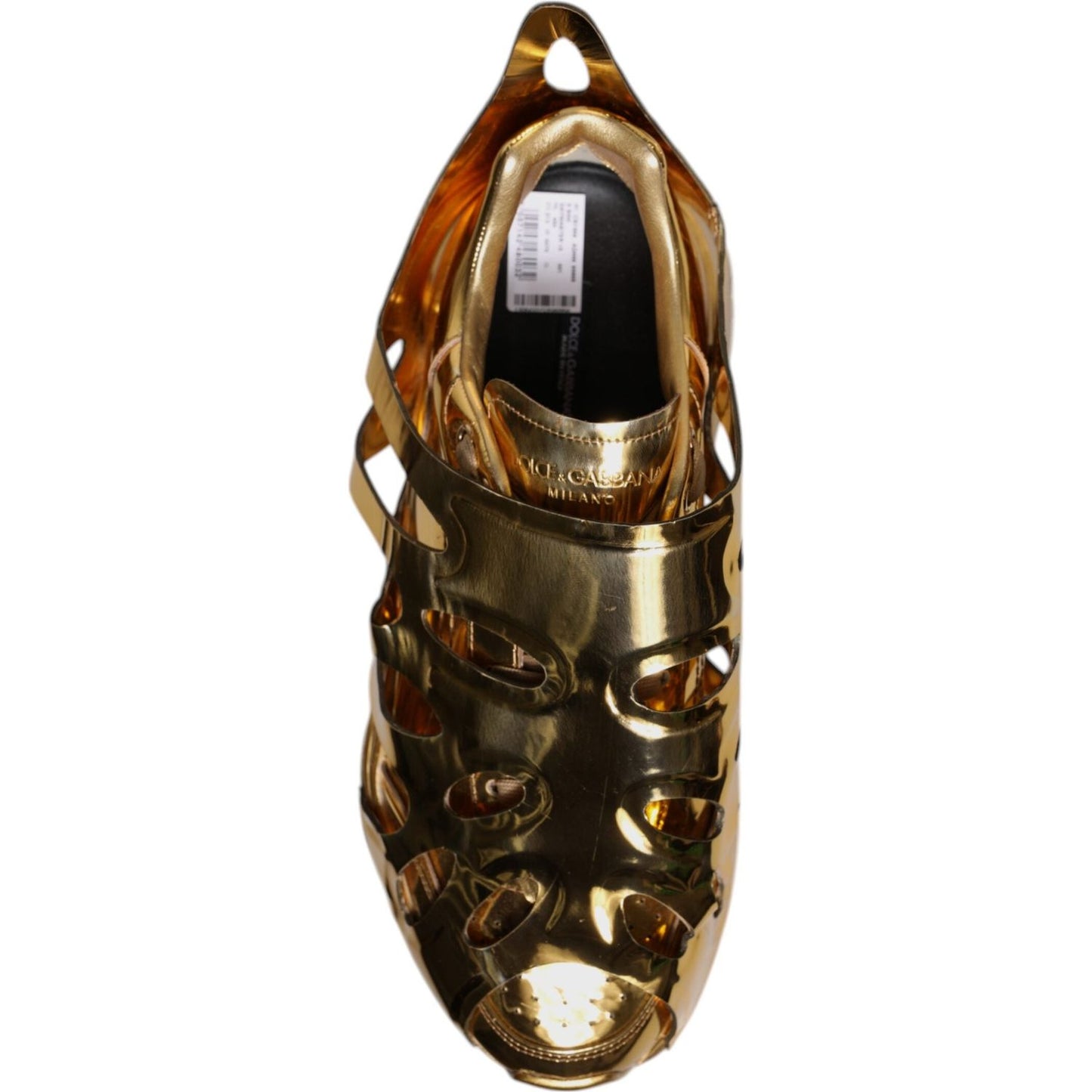 Dolce & Gabbana Gold Daymaster Leather Low Top Sneakers Shoes MV6709-45