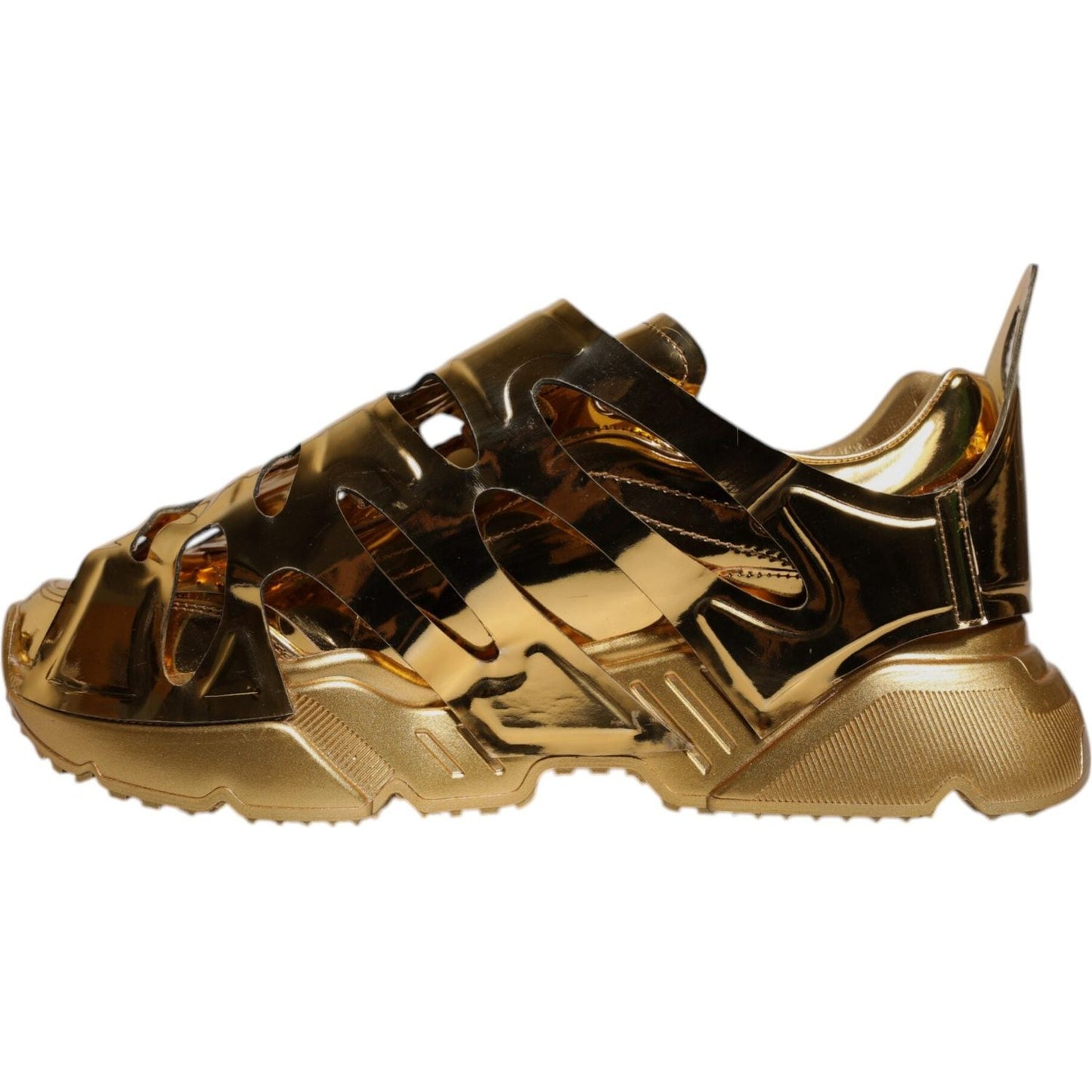 Dolce & Gabbana Gold Daymaster Leather Low Top Sneakers Shoes MV6710-44