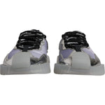 Dolce & Gabbana Silver Black Nylon NS1 Low Top Sneakers Shoes