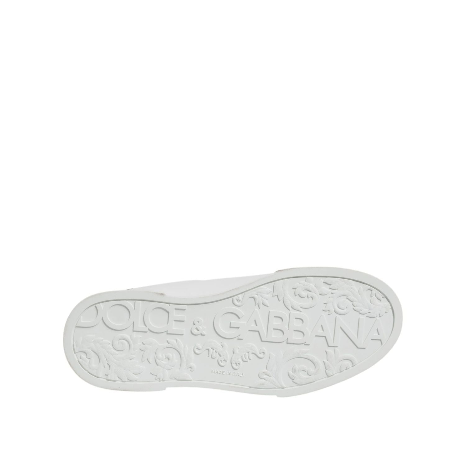 Dolce & Gabbana White Leather Low Top Lace Up Sneakers Shoes