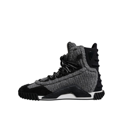 Dolce & Gabbana Gray Black NS1 High Top Boots Sneakers Shoes