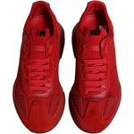 Dolce & Gabbana Red Leather Daymaster Low Top Sneakers Shoes MV6870-39