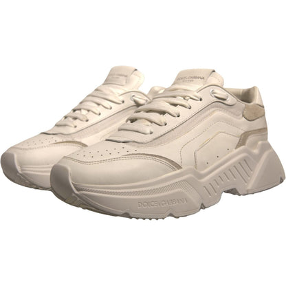 Dolce & Gabbana White Daymaster Leather Low Top Sneakers Shoes