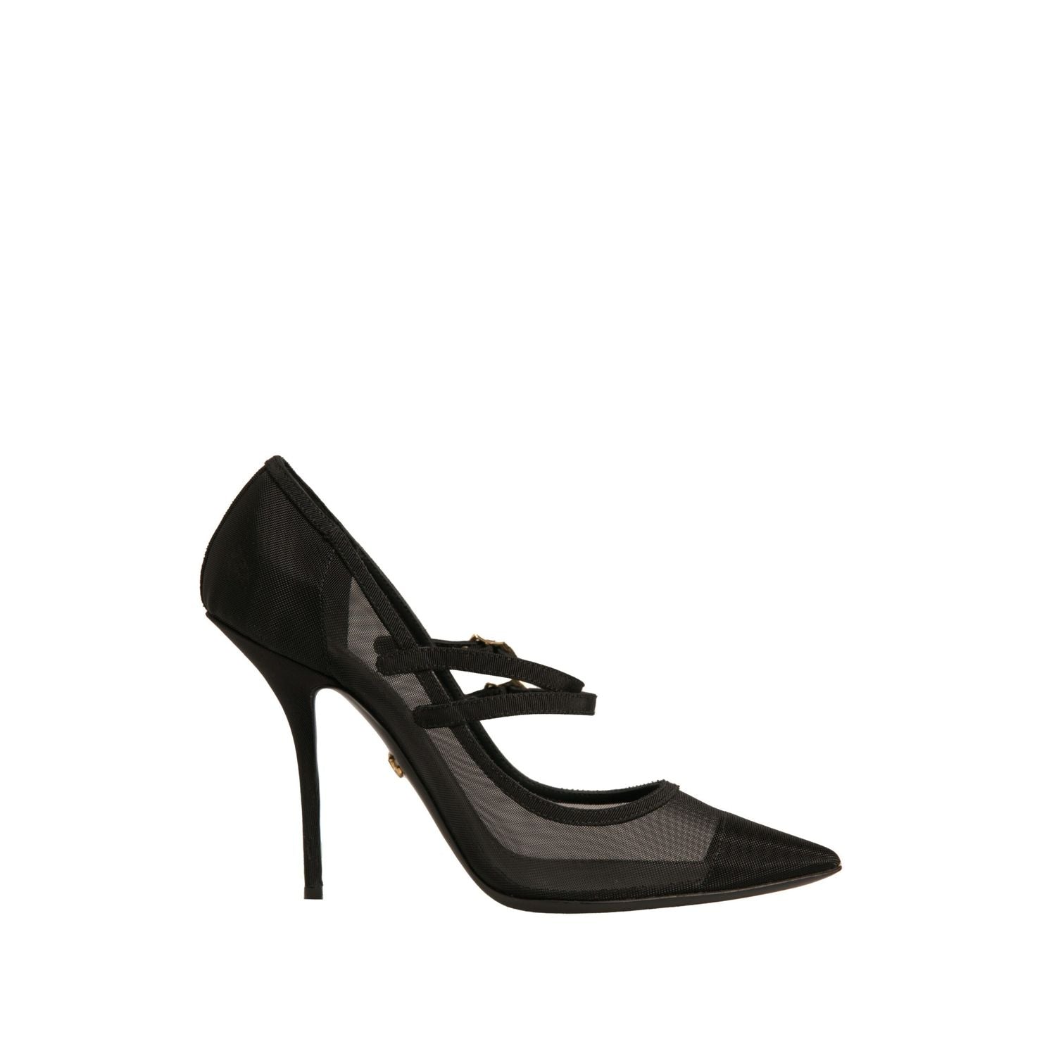 Dolce & Gabbana Black Mesh Mary Jane High Heels Pumps Shoes
