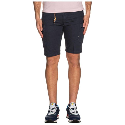 Yes Zee Blue Cotton Men Bermuda Shorts