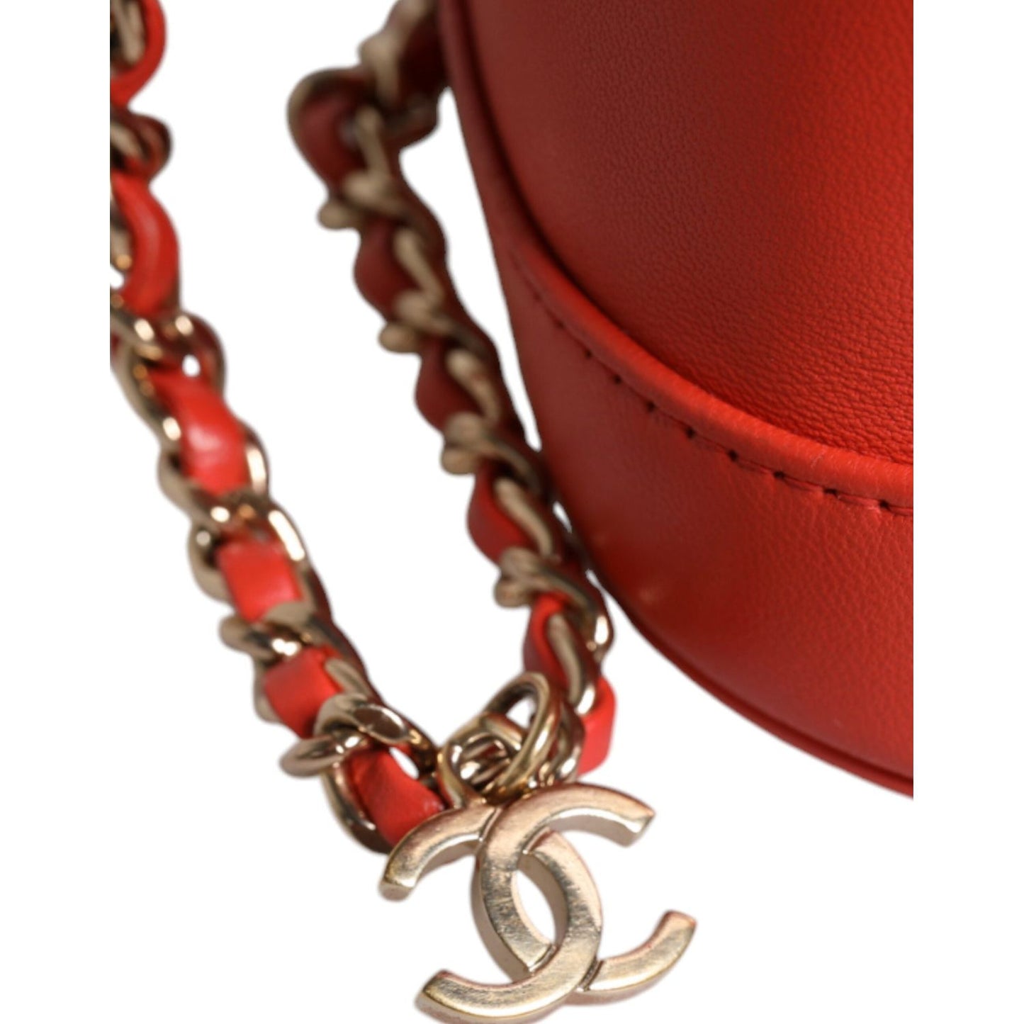 Chanel Orange Coco Mark Vanity Chain Shoulder Hand Purse CHA52