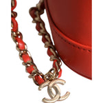 Chanel Orange Coco Mark Vanity Chain Shoulder Hand Purse CHA52