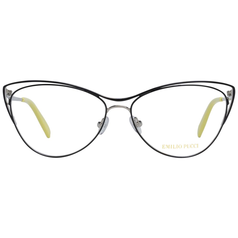 Emilio Pucci Black Women Glasses Frame, metal full-rim, lenses width 56mm, height 42mm, bridge 14mm, frame 135mm, temples 140mm.
