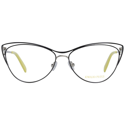 Emilio Pucci Black Women Glasses Frame, metal full-rim, lenses width 56mm, height 42mm, bridge 14mm, frame 135mm, temples 140mm.