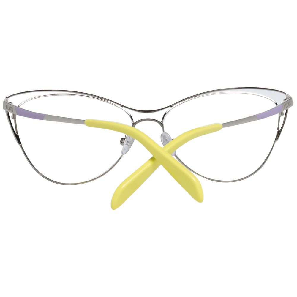 Emilio Pucci Black Women Glasses Frame, metal full-rim with 56mm lenses, black color, stylish eyewear for women, includes branded case