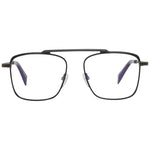 Yohji Yamamoto Black Men Glasses Frame with titanium full-rim and blue-filter lenses, aviator style. Size 53-16-145, demo lenses included.