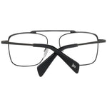 Yohji Yamamoto Black Men Glasses Frame in full-rim titanium with blue-filter lenses, size 53-16-145. Includes branded soft case.