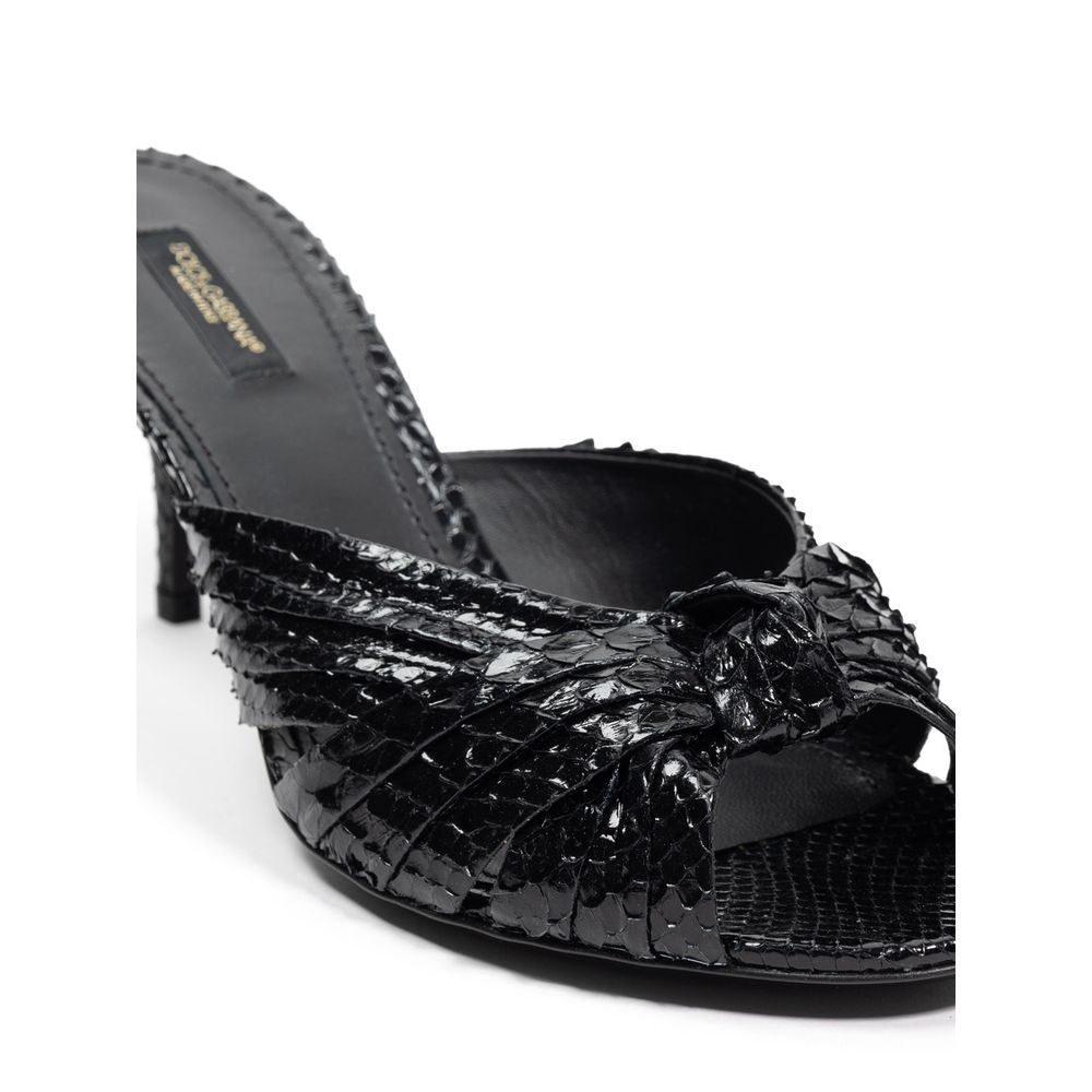 Dolce & Gabbana Black Snake Skin Sandal