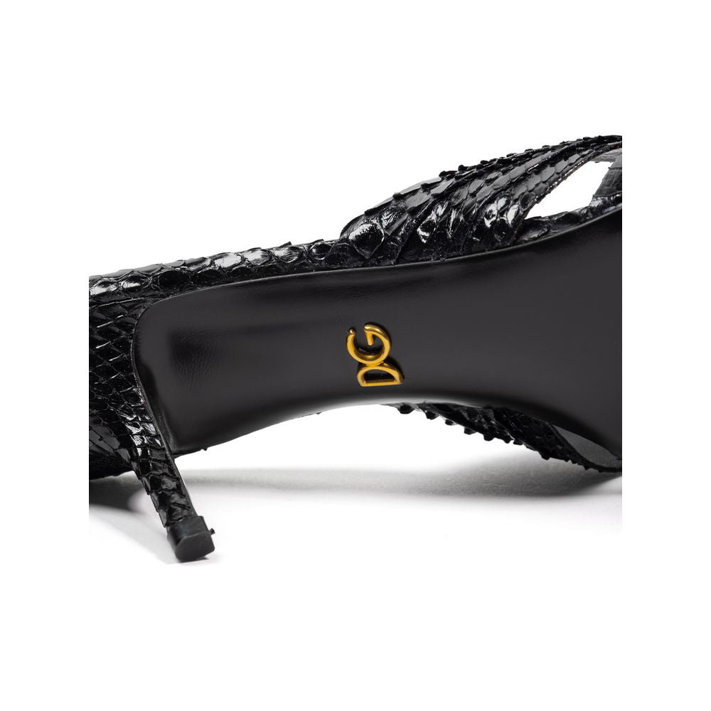 Dolce & Gabbana Black Snake Skin Sandal