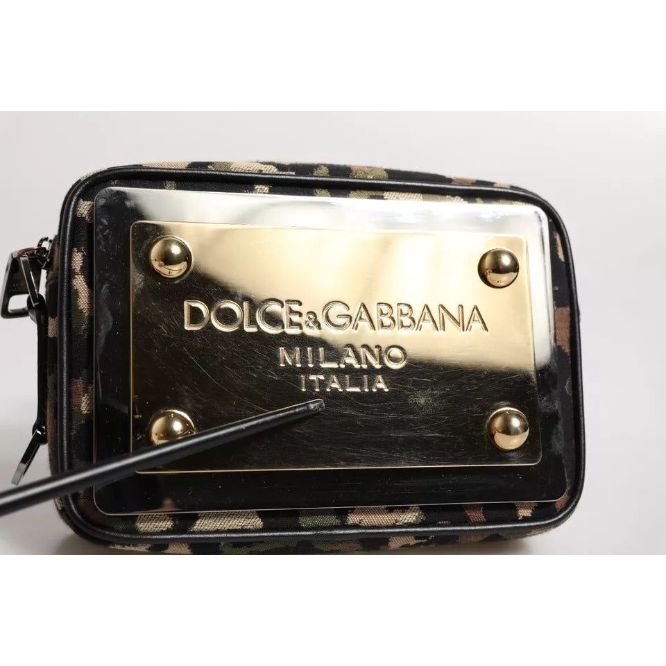 Dolce & Gabbana Multicolor Leopard Jacquard DG Logo Crossbody Bag c