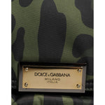 Dolce & Gabbana Green Nylon Leopard Print Shell Messenger Crossbody Bag BAG4002
