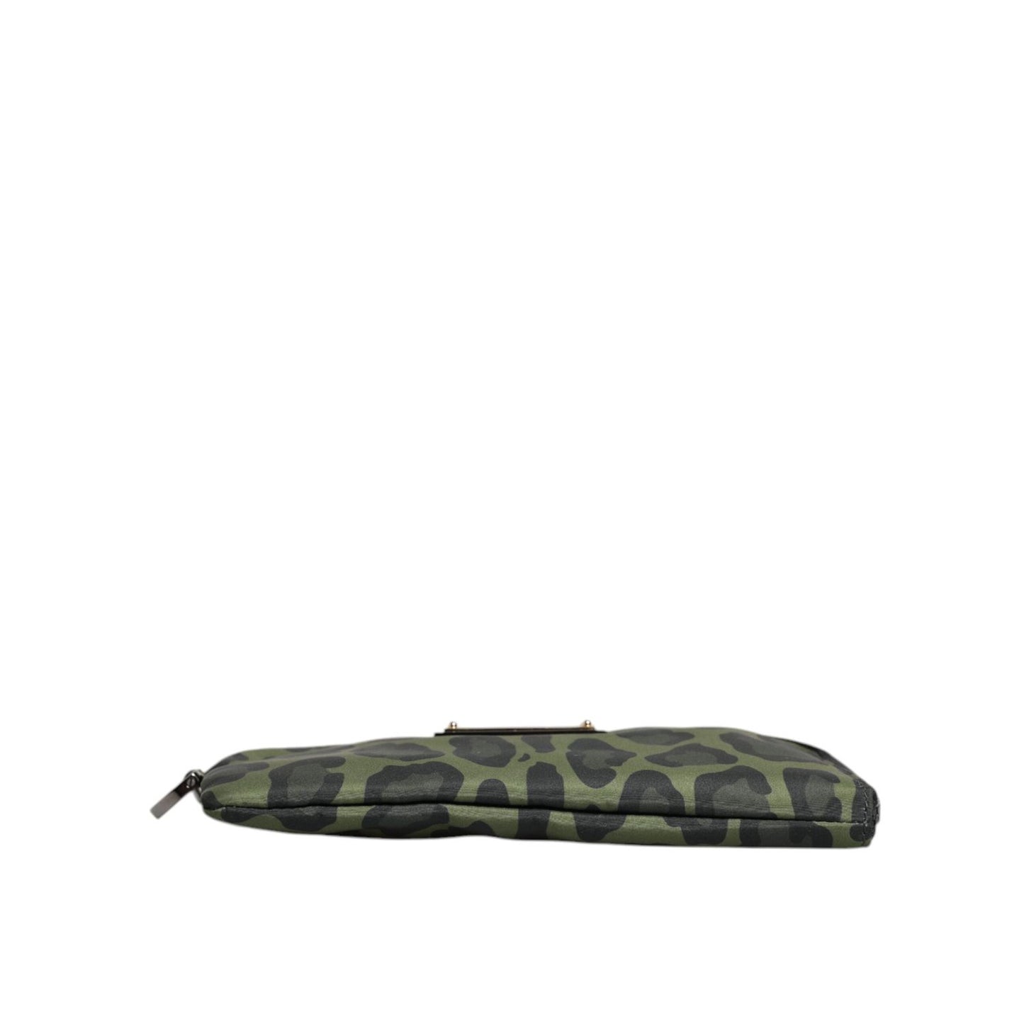 Dolce & Gabbana Green Leopard Leather Logo Plaque Multifunctional Kit Bag BAG4050