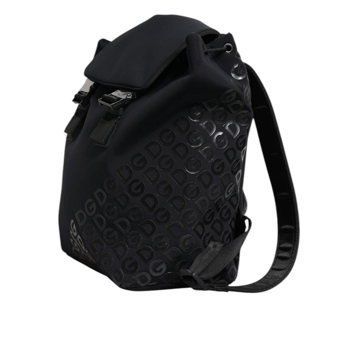 Dolce & Gabbana Black Neoprene Nylon DG Logo School Backpack Bag BAG4066