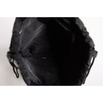 Dolce & Gabbana Black White Striped Polyester Drawstring Bag BAG4072