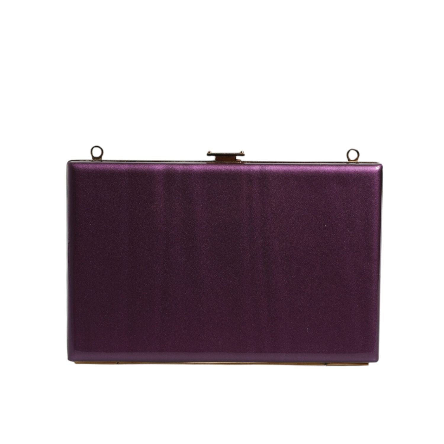 Dolce & Gabbana Purple Leather Clutch Evening Crossbody Bag