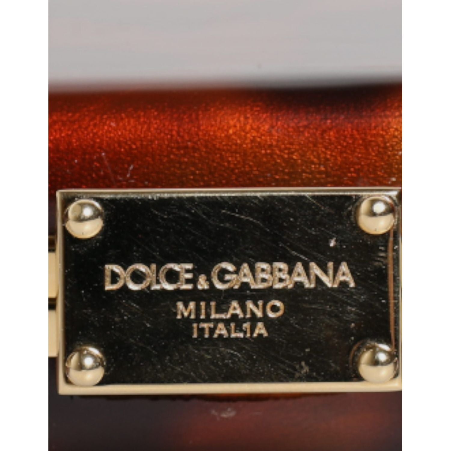 Dolce & Gabbana Brown Leather Clutch Evening Crossbody Bag