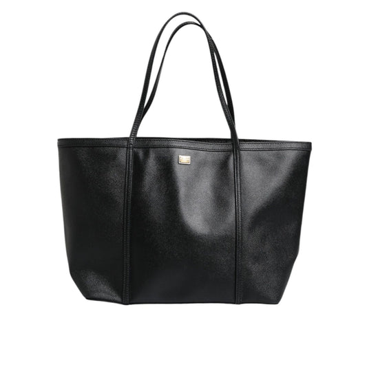 Dolce & Gabbana Black Leather Miss Escape Shopping Tote Bag