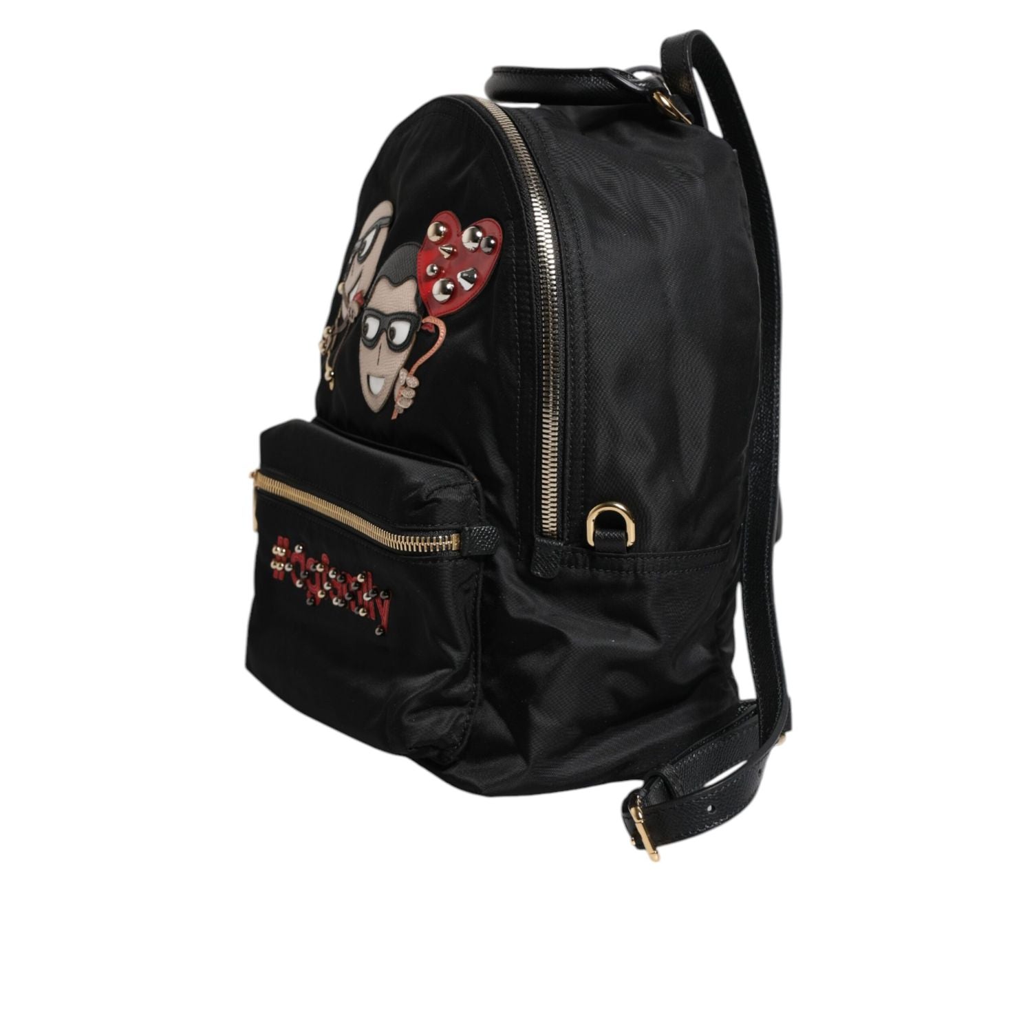 Dolce & Gabbana Black Nylon #DGFAMILY VULCANO Embellished Backpack Bag