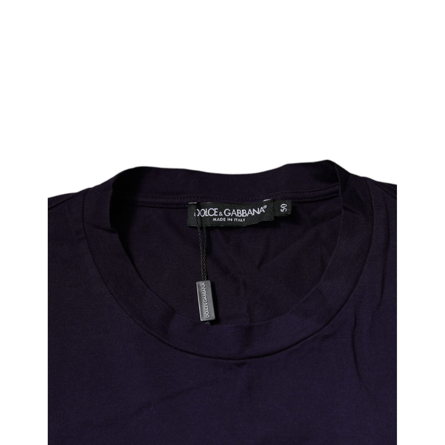 Dolce & Gabbana Purple DG Logo Cotton Crew Neck T-shirt