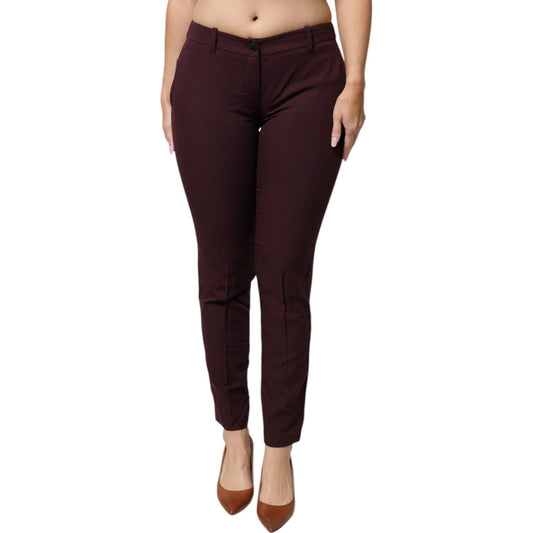 Aniye By Maroon Mid Waist Tapered Skinny Dress Pants