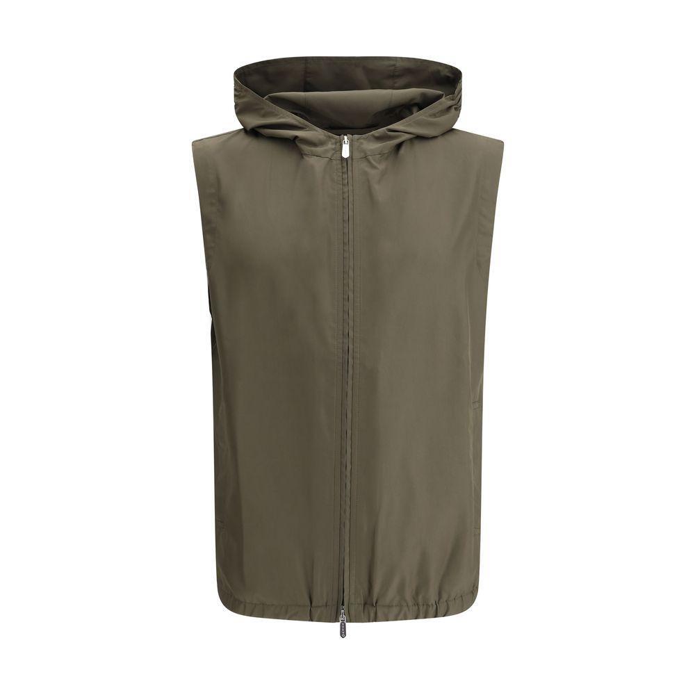 Front view with bag zipped and handles upright.