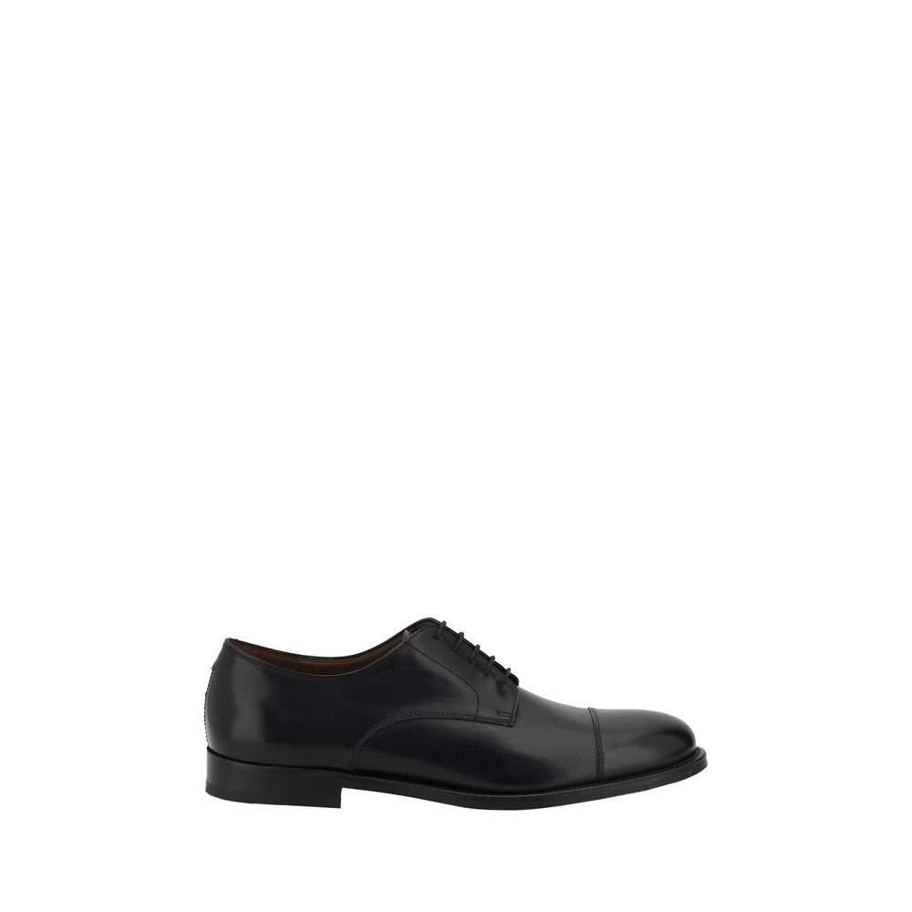 Fratelli Rossetti Black Calf Leather Bos Taurus Oxfords And Derbies
