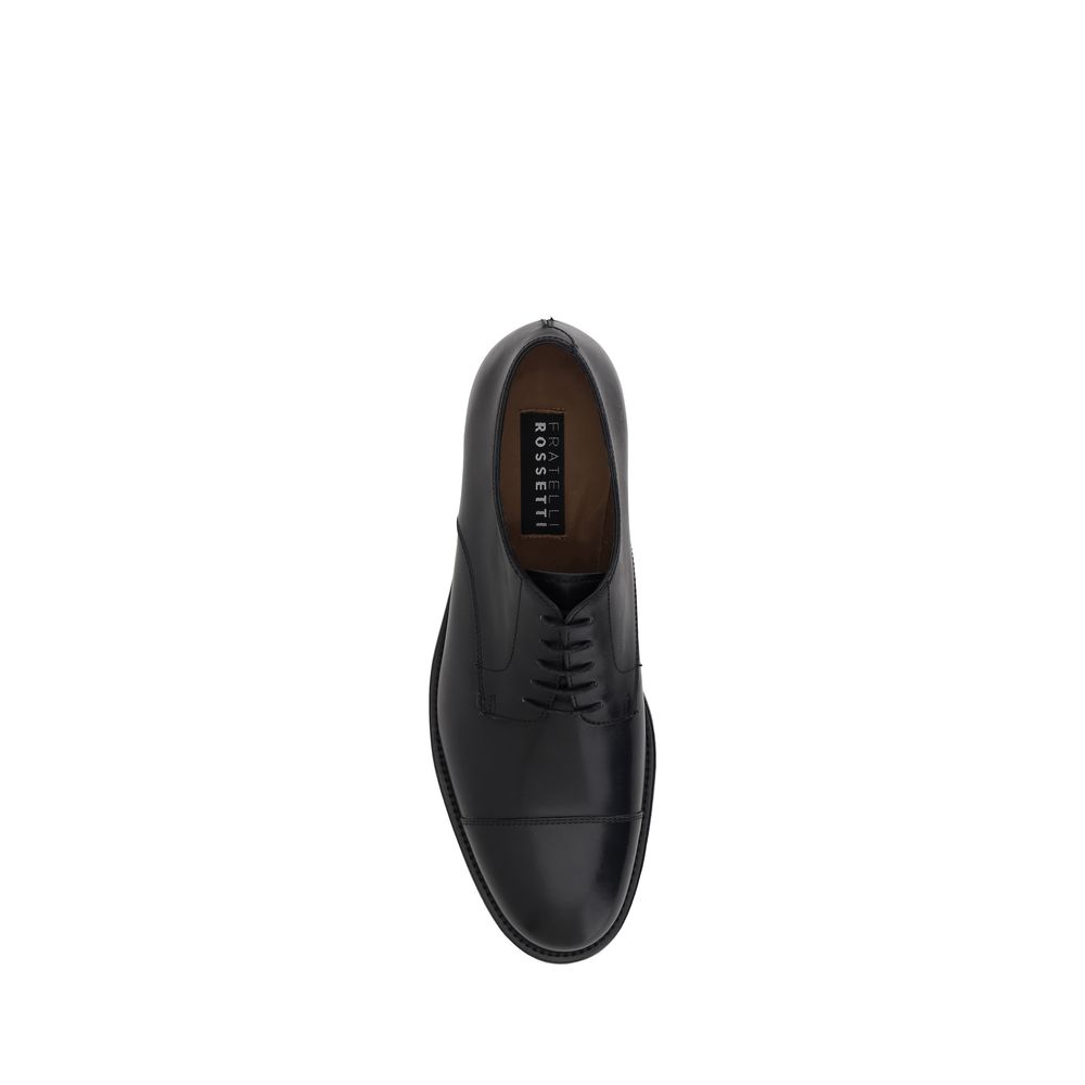 Fratelli Rossetti Black Calf Leather Bos Taurus Oxfords And Derbies