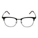 Hugo Boss Black Men Glasses Frame in stainless steel with full-rim browline style, suitable for 52mm lenses, shipped with branded case.