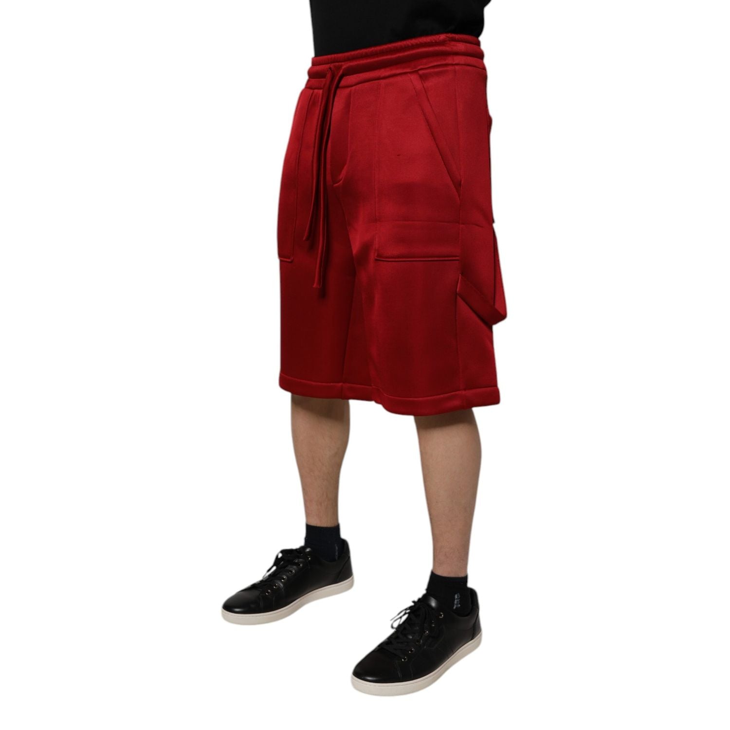 Dolce & Gabbana Maroon Viscose Nylon Mid Waist Bermuda Shorts