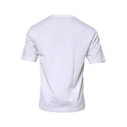 Dolce & Gabbana White Floral Print Cotton Crew Neck T-shirt